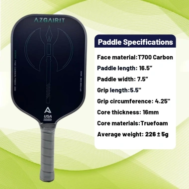 Vợt Pickleball Azgairit TrueFoam - Titanium gia cường, Carbon Fiber T700, 1,648,545₫