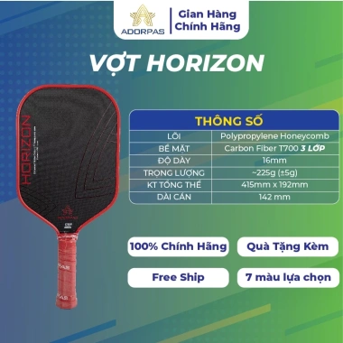 Vợt Pickleball Carbon T700 3 Lớp 16mm ADORPAS Horizon Lõi Honeycomb, Kiểm Soát, Đánh Chắc Tay 3