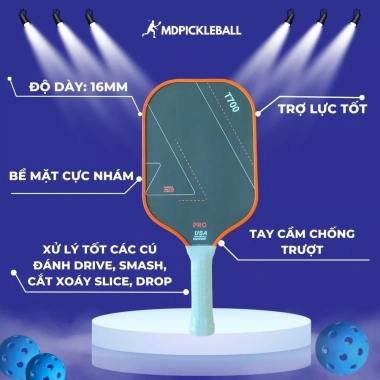 Vợt Pickleball Carbon T700 MD Cao Cấp - Mặt Nhám Dày, Bền, Giá Ưu Đãi 450.000 VNĐ