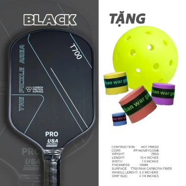 Vợt Pickleball Carbon T700 Pro - Mua 1 Tặng 1 Cuộn Càn Urben + Bóng Thi Đấu, Giá 520.000 10
