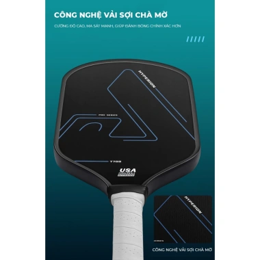 Vợt Pickleball Carbon T700 PRO PK07 - Siêu nhẹ, mặt nhám bám bóng, tốc độ chơi 5
