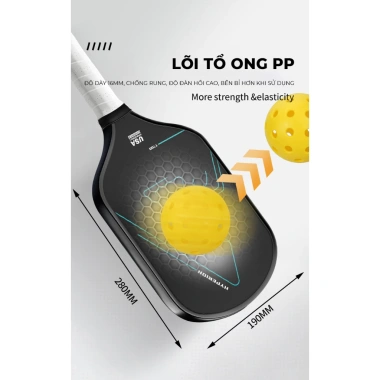 Vợt Pickleball Carbon T700 PRO PK07 - Siêu nhẹ, mặt nhám bám bóng, tốc độ chơi 9