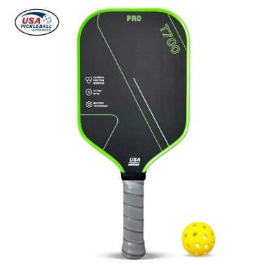 Vợt Pickleball Carbon T700 Pro xanh lá 16mm - Lõi dày, mặt nhám bám bóng, siêu nhẹ