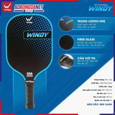 Vợt Pickleball Carbon T7.700 Wika Windy – Siêu Nhẹ, Tạo Lực Mạnh, Giá 650.000₫