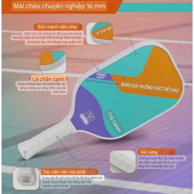 Vợt Pickleball DGYCASI Carbon T700 16mm - Sức mạnh, kiểm soát, giá 505.000₫