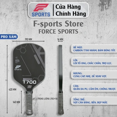 Vợt Pickleball F-sports Carbon T700 Perseus PRO Flexion - Chính Hãng, Giá 495k 3 Vợt Pickleball F-sports Carbon T700 Perseus PRO Flexion - Chính Hãng, Giá 495k 3