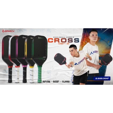Vợt Pickleball GAMICY CROSS GEN 2 Carbon Graphite 230g, sợi thủy tinh - Chính Hãng, Giá Ưu Đãi 2.67 Triệu 2