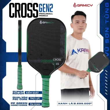 Vợt Pickleball GAMICY CROSS GEN 2 Carbon Graphite 230g, sợi thủy tinh - Chính Hãng, Giá Ưu Đãi 2.67 Triệu 6