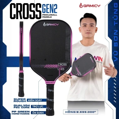 Vợt Pickleball GAMICY CROSS GEN 2 Carbon Graphite 230g, sợi thủy tinh - Chính Hãng, Giá Ưu Đãi 2.67 Triệu 8