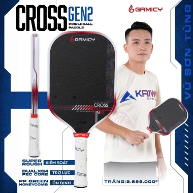 Vợt Pickleball GAMICY CROSS GEN 2 Carbon Graphite 230g, sợi thủy tinh - Chính Hãng, Giá Ưu Đãi 2.67 Triệu 10