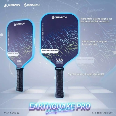 Vợt Pickleball GAMICY EARTHQUAKE Carbon+Glass Fiber Chuẩn Thi Đấu - Giá 390.150₫