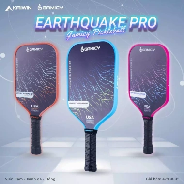Vợt Pickleball GAMICY EARTHQUAKE Carbon+Glass Fiber Chuẩn Thi Đấu - Giá 390.150₫