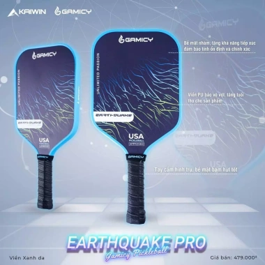 Vợt Pickleball GAMICY EARTHQUAKE Chuẩn Thi Đấu Carbon Glass Fiber Cán Cầm Êm 399.330₫