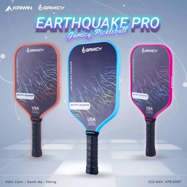 Vợt Pickleball GAMICY EARTHQUAKE Chuẩn Thi Đấu Carbon Glass Fiber Cán Cầm Êm 399.330₫