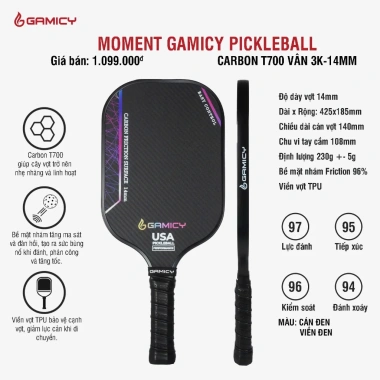 Vợt Pickleball Gamicy Vân Carbon 3K Hot - Chính hãng, Giá ưu đãi 1.044.050₫ 4 Vợt Pickleball Gamicy Vân Carbon 3K Hot - Chính hãng, Giá ưu đãi 1.044.050₫ 4