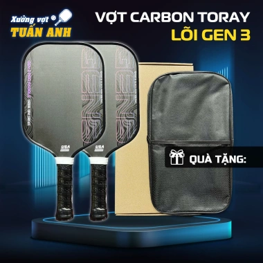 Vợt Pickleball Gen 3 Carbon T700 – Kiểm Soát Lực Tối Ưu, Lõi Toray 16mm, Dành Cho Chơi & Thi Đấu - Giá Ưu Đãi 800.000₫