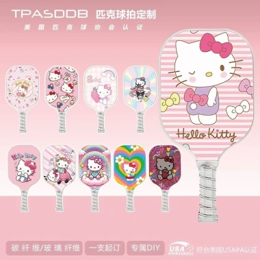 Vợt Pickleball Hello Kitty chuyên nghiệp sợi carbon + thủy tinh trọn bộ - Giá ưu đãi 619k