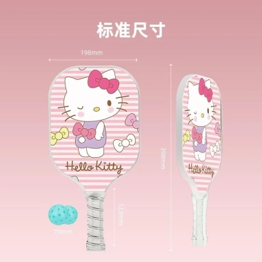 Vợt Pickleball Hello Kitty chuyên nghiệp sợi carbon + thủy tinh trọn bộ - Giá ưu đãi 619k