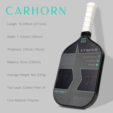 Vợt Pickleball Hoowan CARHORN 16mm Mái Chèo Carbon USAPA T700 – Có Túi – 618.853₫ 7 Vợt Pickleball Hoowan CARHORN 16mm Mái Chèo Carbon USAPA T700 – Có Túi – 618.853₫ 7