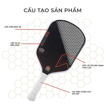 Vợt Pickleball IGA PK01.8 viền đỏ đen siêu nhẹ - Giá chỉ 185.000đ giảm 21%