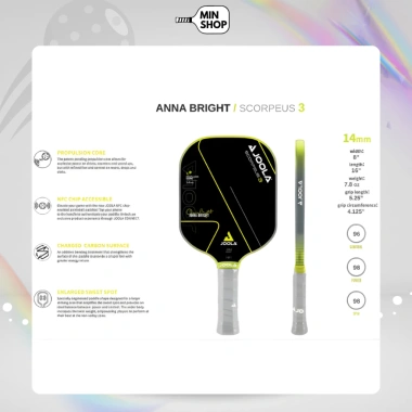 Vợt Pickleball JOOLA Gen 3 Signature 16mm - Charged Carbon, Lõi Honeycomb Reactive, Hiệu Suất Tối Ưu, 499k 6