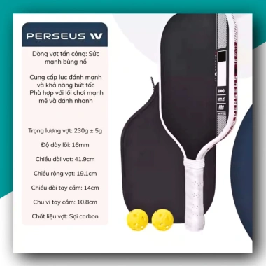 Vợt Pickleball JOOLA Perseus Gen 4 Carbon Nhám – Hiệu Suất Cao, Tặng Quấn Cán