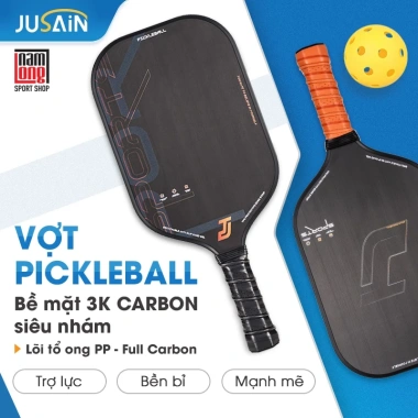 Vợt Pickleball JUSAIN Carbon 3K Siêu Nhám Trợ Lực Cao Cấp - Giá 600k