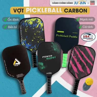 Vợt Pickleball JUSAIN CARBON Cao Cấp – Chịu Lực, Siêu Bền, Nhiều Mẫu, Giá 500k