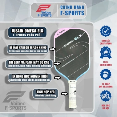 Vợt Pickleball Jusain Tera Gen4 BV81 – Carbon Nhám Ép Nóng, Kiểm Soát Tốt, Tăng Lực Đánh, Giá 1.75 Triệu