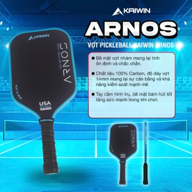 Vợt Pickleball KAIWIN Arnos T1.000 Glass Mặt Nhám 100% Carbon Viền Cao Cấp 469.000 VND 3 Vợt Pickleball KAIWIN Arnos T1.000 Glass Mặt Nhám 100% Carbon Viền Cao Cấp 469.000 VND 3