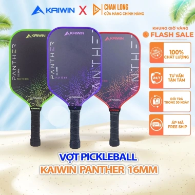 Vợt Pickleball Kaiwin Panther 16mm Carbon Nhám - Cán Dài Tăng Kiểm Soát, Giá 479.000₫