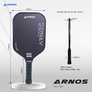 Vợt Pickleball KAIWIN PANTHER Carbon Sợi Thủy Tinh GRAPHITE Cao Cấp 459.000đ