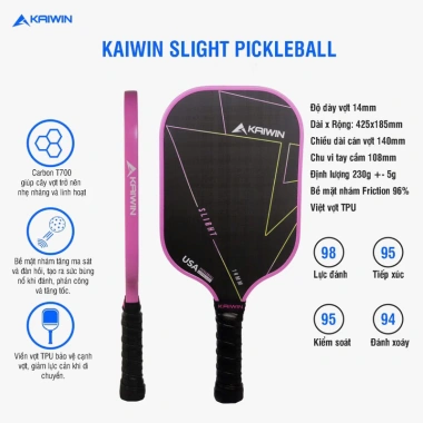 Vợt Pickleball Kaiwin Slight Carbon T700/T1.000 cao cấp, bảo hành 3 tháng, giảm giá 20% chỉ 799.000₫