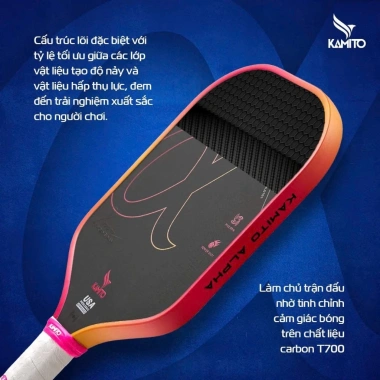 Vợt Pickleball Kamito Alpha 16mm Carbon T700 - Siêu nhẹ, độ bền cao, giá chỉ 2.740.000₫ 3 Vợt Pickleball Kamito Alpha 16mm Carbon T700 - Siêu nhẹ, độ bền cao, giá chỉ 2.740.000₫ 3