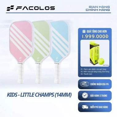 Vợt Pickleball Kids Facolos Little Champs 14MM USAPA – Tiêu chuẩn quốc tế, cho trẻ em, 630.000₫