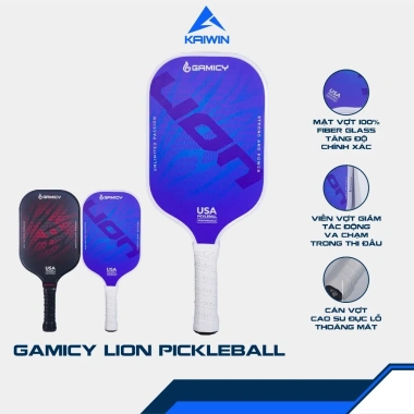Vợt Pickleball Lion Siêu Nhẹ Bền Đẹp Tay Chắc Carbon và Glass Fiber Giá 469.000