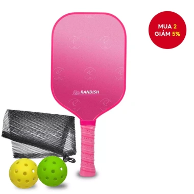 Vợt Pickleball màu hồng 16mm + bộ 2 bóng + túi lưới - Giá ưu đãi 247.320 VND