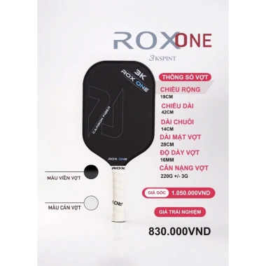 Vợt Pickleball Roxone 3K Carbon + Túi, Bóng Tập, Bảo Hành 3 Tháng - 940.000₫ 3 Vợt Pickleball Roxone 3K Carbon + Túi, Bóng Tập, Bảo Hành 3 Tháng - 940.000₫ 3