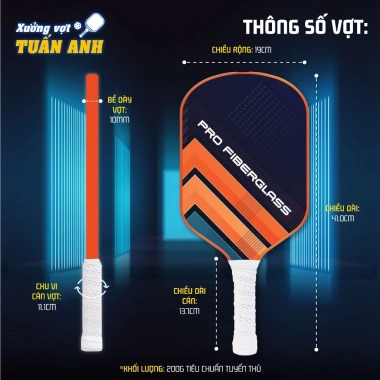Vợt Pickleball Siêu Nảy 10mm Siêu Nhẹ, Mặt Sợi Thủy Tinh – Giá 109k cho Người Mới 2