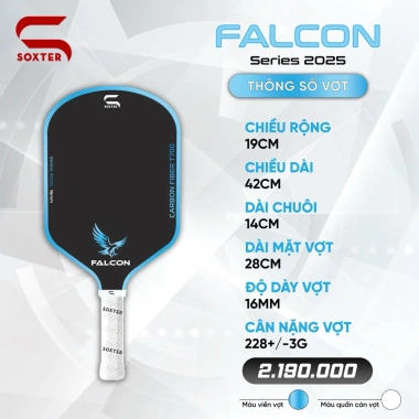 Vợt Pickleball SOXTER Falcon Series 2.025 - Mặt Carbon T700 Độ Nhám Cao, Kiểm Soát Đỉnh Cao, Giá 1.8 Triệu 2