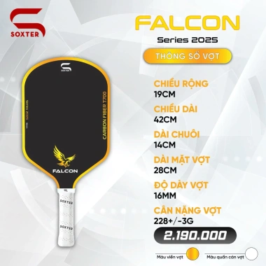 Vợt Pickleball SOXTER Falcon Series 2.025 - Mặt Carbon T700 Độ Nhám Cao, Kiểm Soát Đỉnh Cao, Giá 1.8 Triệu 3