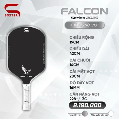 Vợt Pickleball SOXTER Falcon Series 2.025 - Mặt Carbon T700 Độ Nhám Cao, Kiểm Soát Đỉnh Cao, Giá 1.8 Triệu 4