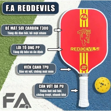 Vợt Pickleball T300 Nhám Cao Cấp Người Mới Combo Quà Fan Real Madrid - 500.000đ