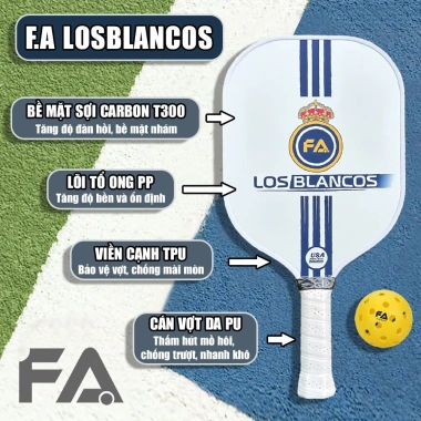 Vợt Pickleball T300 Nhám Cao Cấp Người Mới Combo Quà Fan Real Madrid - 500.000đ