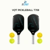 Vợt Pickleball T700 mặt nhám 16mm phủ carbon siêu nhẹ tặng 2 bóng luyện tập