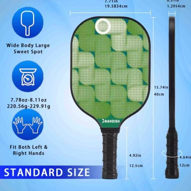 Vợt Pickleball Thủy Tinh Nhẹ Bền, thích hợp huấn luyện và trận đấu, cho mọi cấp độ
