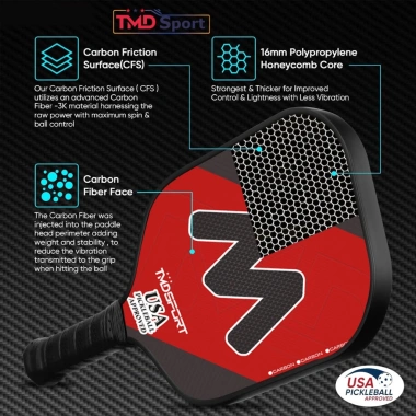 Vợt Pickleball TMD C700 carbon chuẩn USA – Bám bóng tốt, tăng lực, tặng túi & bóng, chỉ 770.000₫ 2