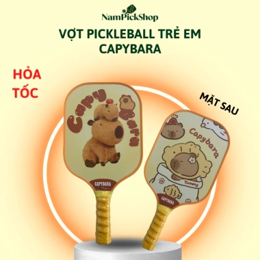 Vợt Pickleball Trẻ Em CAPYBARA 13mm Sợi Thủy Tinh Lõi Tổ Ong In 2 Mặt Kèm Bóng Quấn Vợt Bền Bỉ Giá Ưu Đãi 189.000