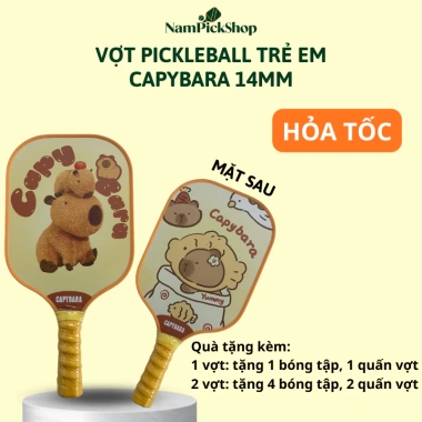 Vợt Pickleball Trẻ Em CAPYBARA 13mm Sợi Thủy Tinh Lõi Tổ Ong In 2 Mặt Kèm Bóng Quấn Vợt Bền Bỉ Giá Ưu Đãi 189.000