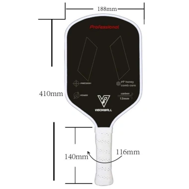 Vợt Pickleball Vigoball MD sợi carbon 16mm - Bền, chịu lực tốt, giá ưu đãi 260.000₫